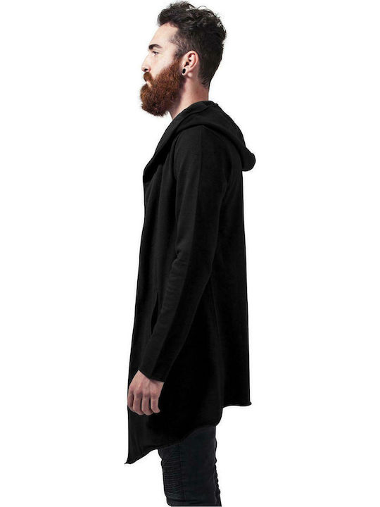 TB1389 Ανδρική Ζακέτα Fleece με Κουκούλα Μαύρη