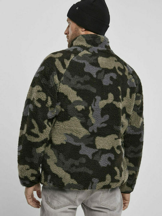 Brandit BD5021 Men's Fleece Cardigan with Zipper Dark Camo