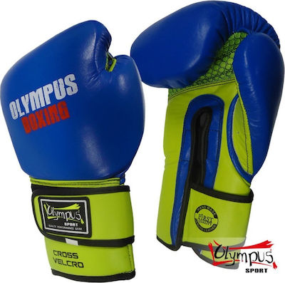 Olympus Sport Pro Mexican Cross Boxhandschuhe aus Leder Blau