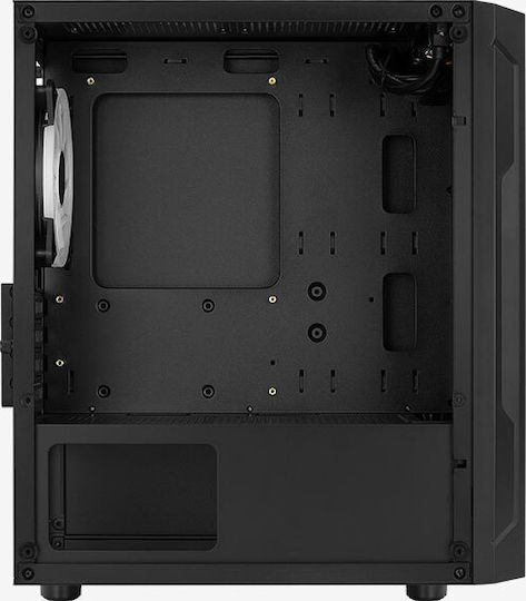 Aerocool Trinity Mini v2 Gaming Midi Tower Κουτί Υπολογιστή με Πλαϊνό Παράθυρο και RGB Φωτισμό Μαύρο