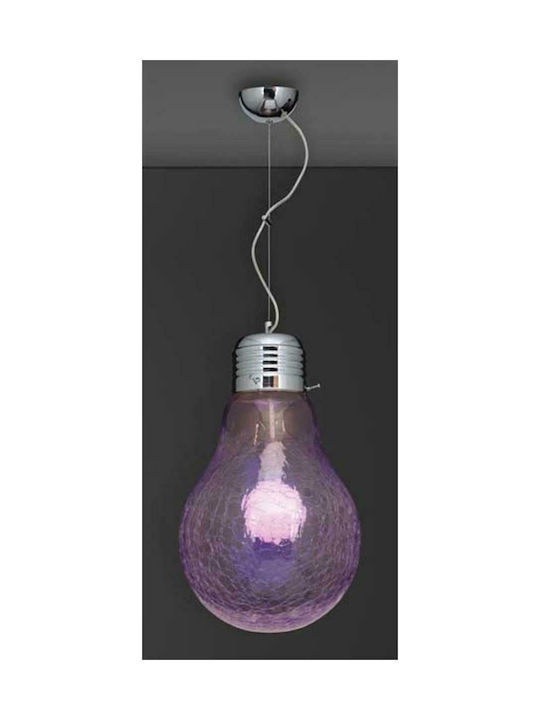 Home Lighting Crakele Pendant Light Purple with Socket E27 35cm