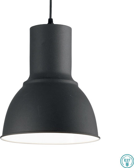 Ideal Lux Breeze SP1 Adjustable Pendant Light Black Bell with Socket E27 23.5x33cm
