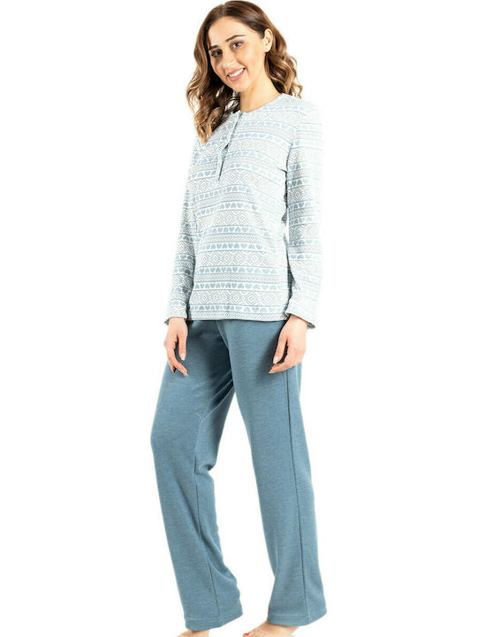 Odyssey Set Winter Women's Pajamas Light Blue