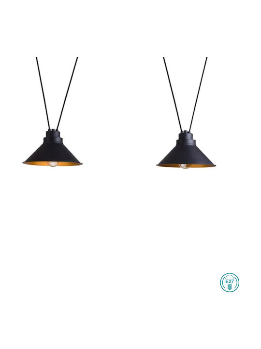 Nowodvorski Perm Pendant Light Black Bell with Socket E27 25cm