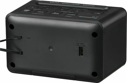 Panasonic Panasonic Tischuhr Digital mit LCD Bildschirm, Wecker & Tischradio Schwarz RC-D8EG-K