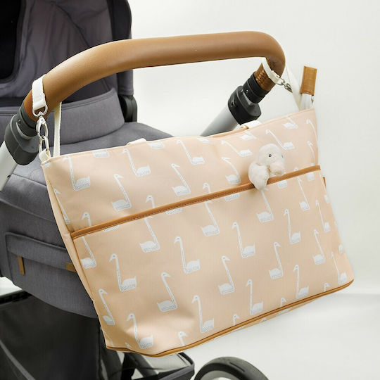 Fresk Wickeltasche-Wickeltasche Schulter/Hand Swan Rosa 49x18x29cm.