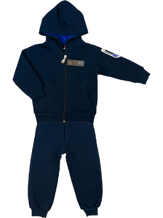 Joyce Kids Sweatpants Set Blue 3pcs Airplane