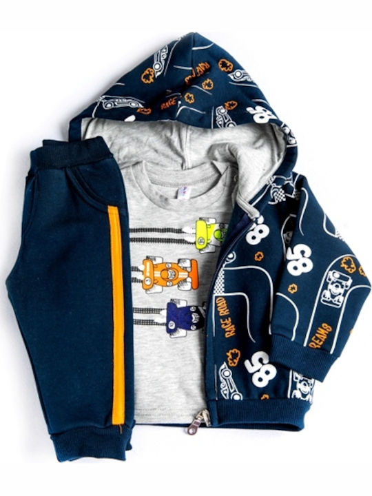 Joyce Kids Sweatpants Set Navy Blue 3pcs