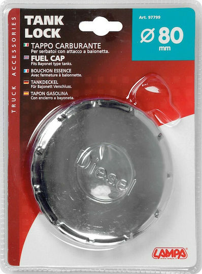 Lampa Τάπα Βενζίνης Αυτοκινήτου Τάπα Ρεζερβουάρ Φορτηγού Νίκελ Μπαγιονέτ Φ80mm