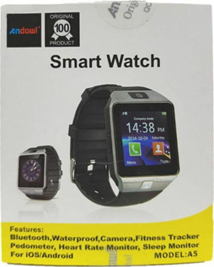 Andowl A5 Smartwatch με SIM (Μαύρο)