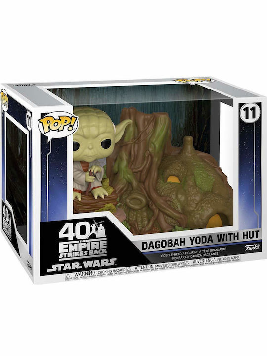 Funko Pop! Oraș: Star Wars - Yoda Dagoba cu Colibă 11 Bobble-Head & Supradimensionat (15cm)