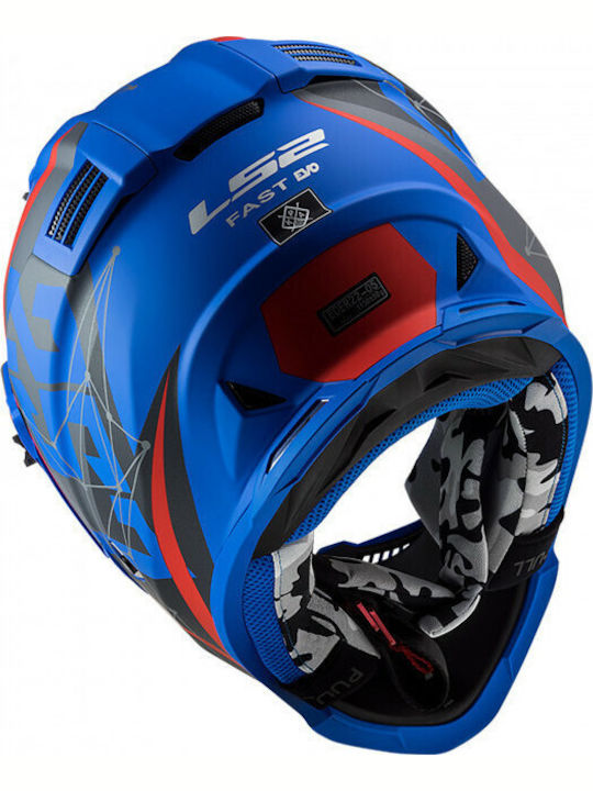 LS2 Fast Evo MX437 Alpha Matt Blue Motorcycle Helmet Motocross ECE 22.05 1150gr