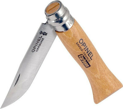 Opinel Νo.4 Carbon Taschenmesser Braun mit Klinge aus Rostfreier Stahl