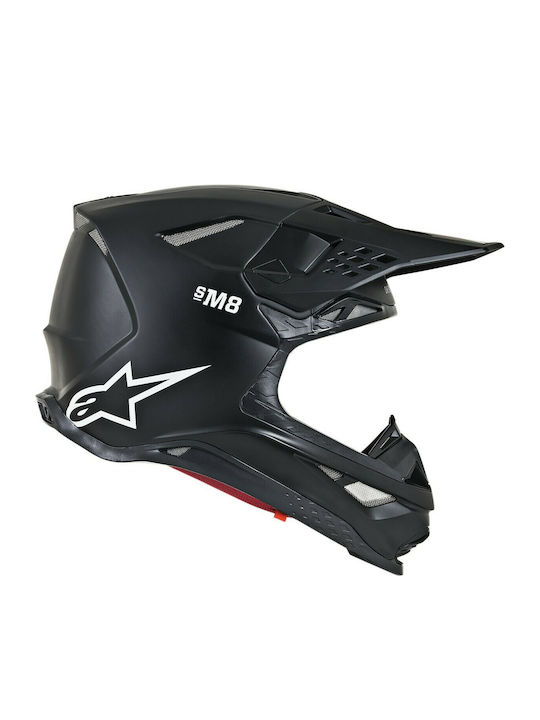 Alpinestars Supertech S-M8 Solid Black Matt Κράνος Μηχανής Motocross ECE 22.05 1300gr