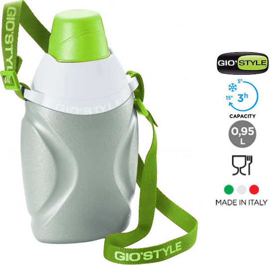GioStyle Ciao Μπουκάλι Θερμός Πλαστικό 950ml Λευκό με Καπάκι-Κύπελλο