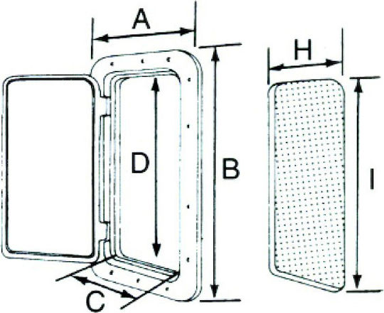 Eval Square Boat Deck Door L300xW300mm Black
