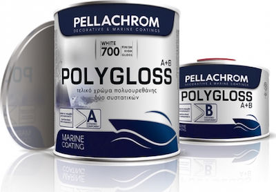 Pellachrom Polygloss A+B 700 Alb Final Poliuretan Bicomponent Culoare 0.75lt Alb