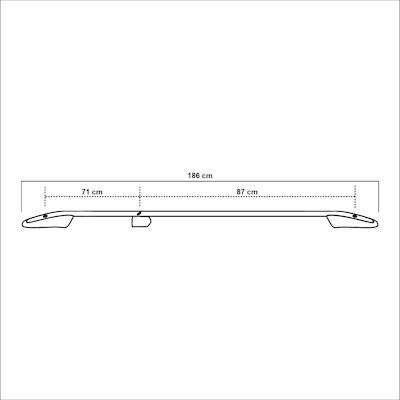 Omtec Bare de Acoperiș Aluminiu 186cm. pentru Nissan Qashqai pentru Autovehicule cu Bare de Fabrică (Set cu picioare) Argintie