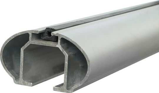 Menabo Aluminum Car Roof Bars Brio 120cm Universal for Cars with Factory Bars Set with Roof Rack Legs and Lock Silver