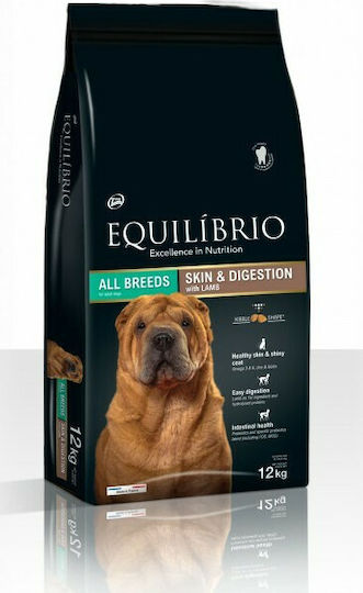 Equilibrio Skin & Digestion 2kg Hrană Uscată pentru Câini Adulţi cu Miel