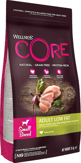 Wellness Core Grain Free Healthy Weight Small 1.5kg Ξηρά Τροφή Διαίτης, χωρίς Σιτηρά για Ενήλικους Σκύλους Μικρόσωμων Φυλών με Γαλοπούλα και Κοτόπουλο
