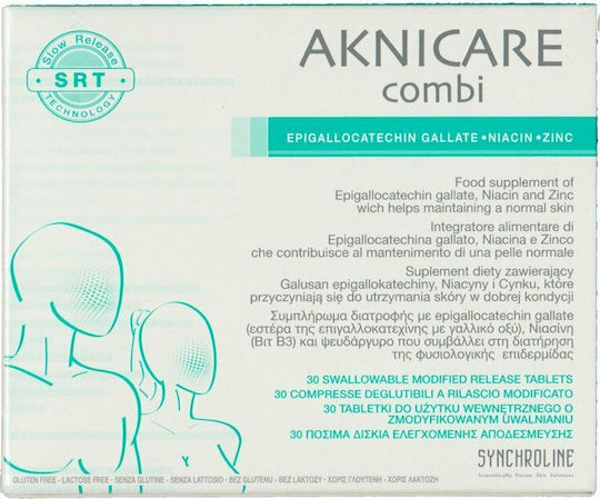 Synchroline Aknicare Combi Supplement for Healthy Hair Skin & Nails 30 Capsules