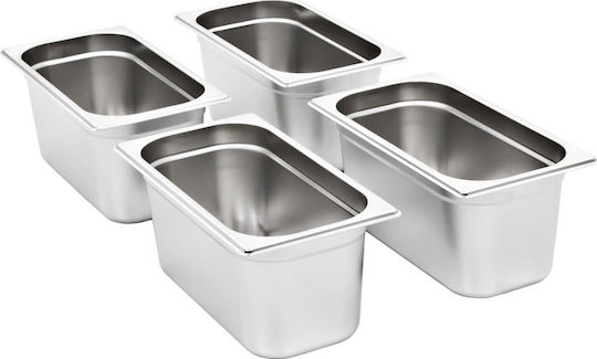 vidaXL Σκεύος Gastronorm Ανοξείδωτο GN1/3 με Βάθος 150mm (4τμχ)