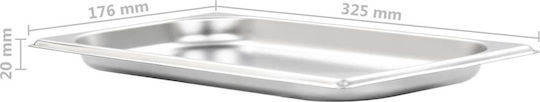 vidaXL Σκεύος Gastronorm Ανοξείδωτο GN1/3 με Βάθος 20mm (12τμχ)