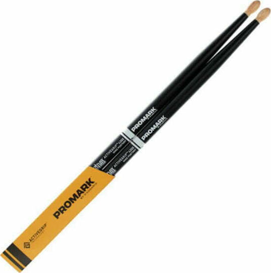 Promark Hickory Drumsticks Drums Signature Mike Portnoy ActiveGrip Tip with Tip Shape Oval in Black Color