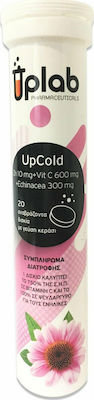 Uplab Pharmaceuticals Upcold Echinacea + Zinc + C Συμπλήρωμα για την Ενίσχυση του Ανοσοποιητικού 20 αναβράζοντα δισκία Κεράσι