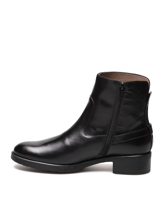 Wonders Leder Damen Knöchelstiefel Schwarz