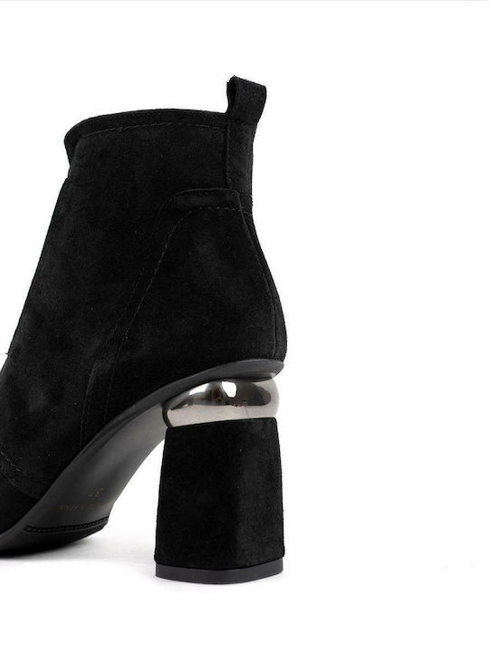 16213 Wildleder Stiefeletten Damen Schwarz