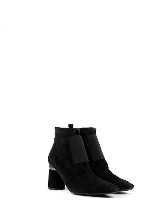 16213 Wildleder Stiefeletten Damen Schwarz