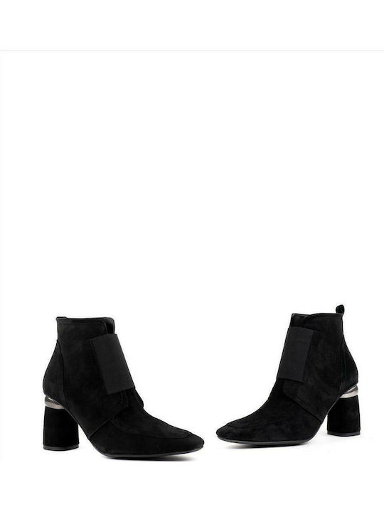 16213 Wildleder Stiefeletten Damen Schwarz