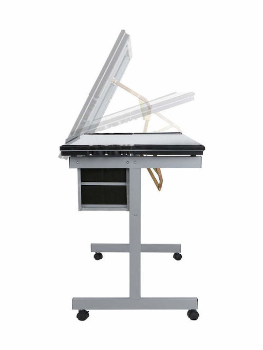 Design-Schreibtisch Glas Weiß mit Metallbeinen 104x61.5x79.5cm
