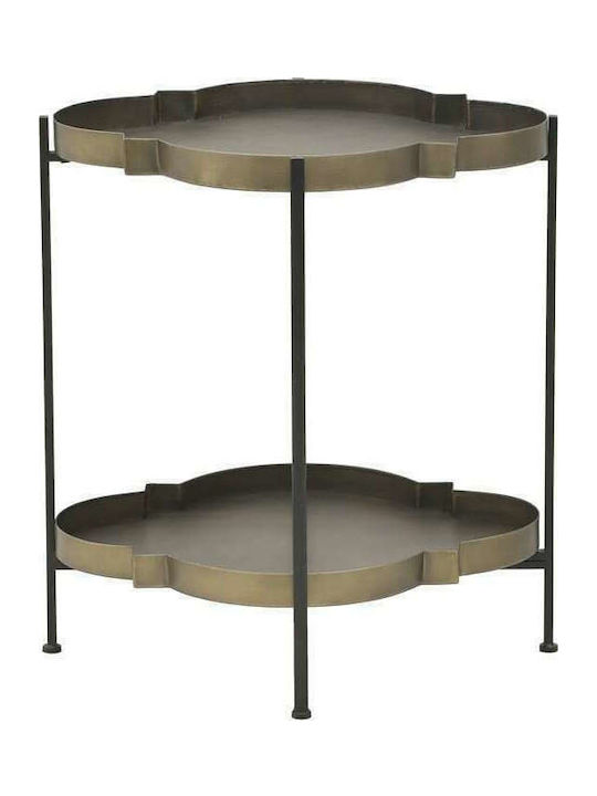 Oval Metal Side Table Bronze L58xW50xH62cm