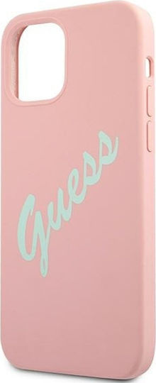 Guess Silicone Vintage Back Cover Πλαστικό Ροζ (iPhone 12 / 12 Pro)