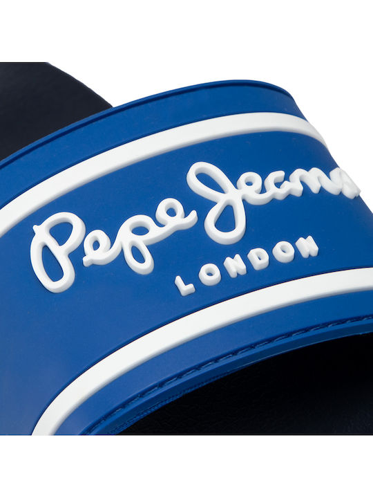 Kinder Badeschlappen Blau Slider Logo Boys