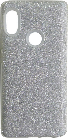 Forcell SHINING Umschlag Rückseite Silikon Silber (Redmi Note 5)