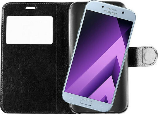 Volte-Tel Buchen Sie Synthetisches Leder Schwarz (Galaxy A5 2017)
