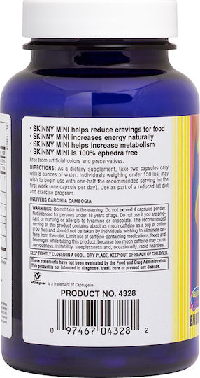 Nature's Plus Skinny Mini Ειδικό Συμπλήρωμα Διατροφής 90 φυτικές κάψουλες
