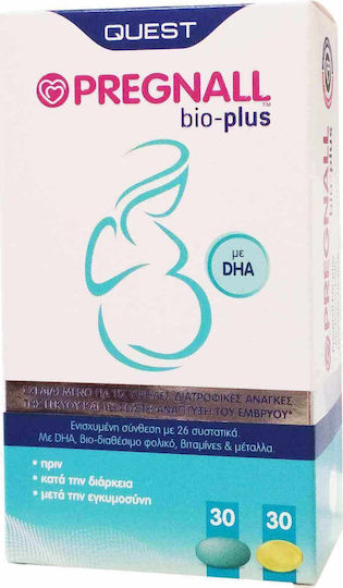 Quest Pregnall Bio Plus Supliment pentru Sarcină 30 Comprimate 30 Capsule