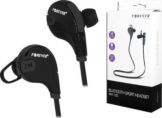 Forever BSH-100 In ear Bluetooth хендсфри Слушалки с Устойчивост на Пот Черен
