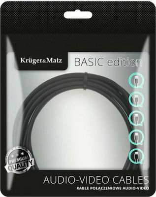 Kruger & Matz Cablu 3,5 mm de sex masculin - RCA de sex masculin Negru 10m (KM1215)