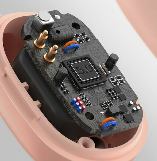 Baseus WM01 Plus In-ear Bluetooth Handsfree Ακουστικά με Θήκη Φόρτισης Ροζ