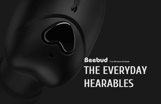 Beebud In-ear Bluetooth Handsfree Ακουστικά με Θήκη Φόρτισης Μαύρα