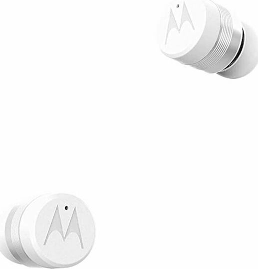 Motorola Vervebuds 110 Bluetooth-Freisprecheinrichtung Kopfhörer mit Schweißresistenz und Ladeetui Weiß