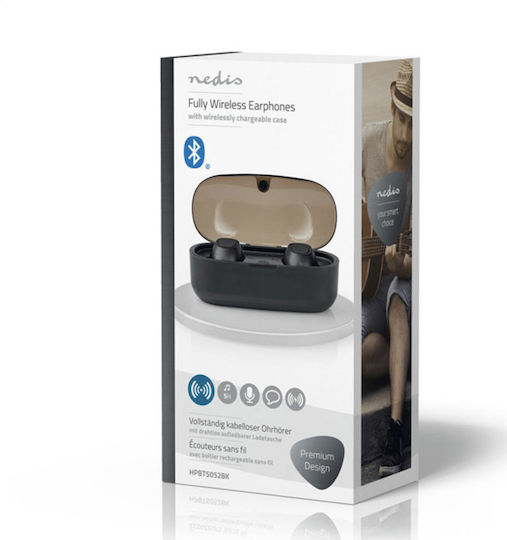 Nedis HPBT5052BK In-ear Bluetooth Handsfree Ακουστικά με Θήκη Φόρτισης Μαύρα