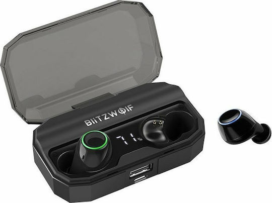 BlitzWolf BW-FYE3S In-ear Bluetooth Handsfree Ακουστικά με Θήκη Φόρτισης Μαύρα