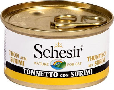 Schesir Nature for Cat Wet Food for Adult Cats In Can with Tuna In Jelly / Σουρίμι σε Ζελέ 1pc 85gr